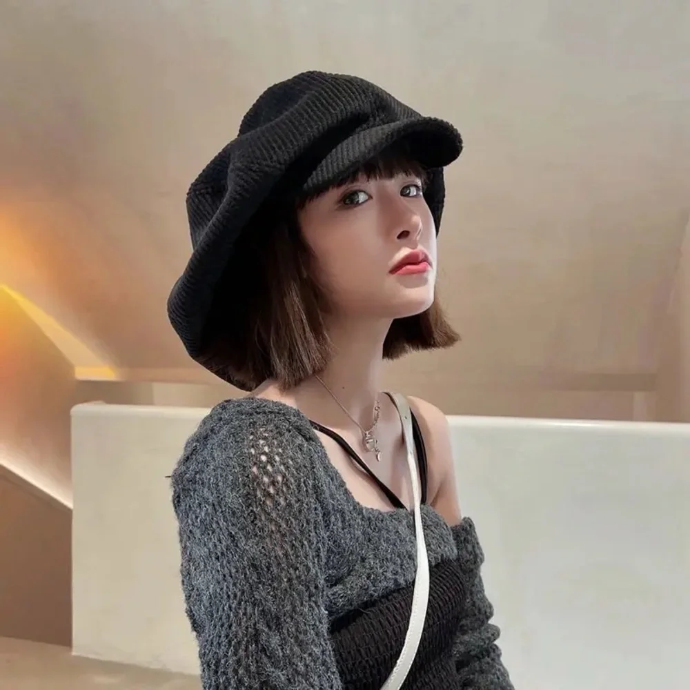 🌺 OVERSIZED BERET HAT CAP HIPSTER TREND BLACK NEWSBOY BERET CORDURY H&M STYLE - Picture 4 of 4